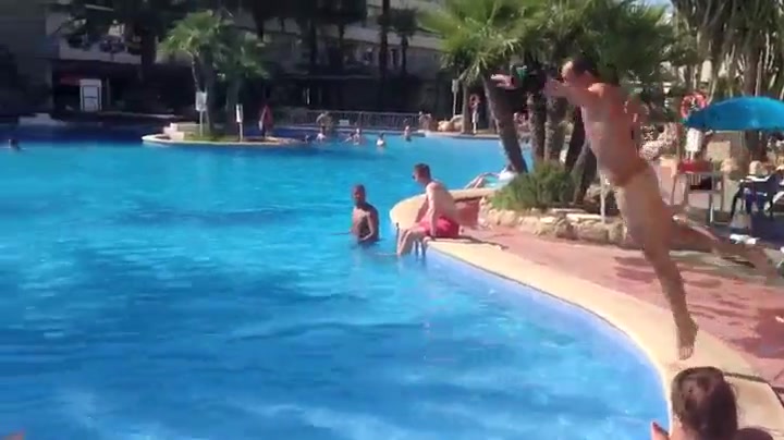 TAKE A DIVE NAKED AT THE POOL