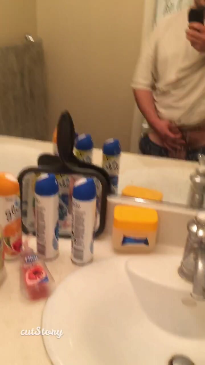 Jacking In Front Of Bathroom Mirror