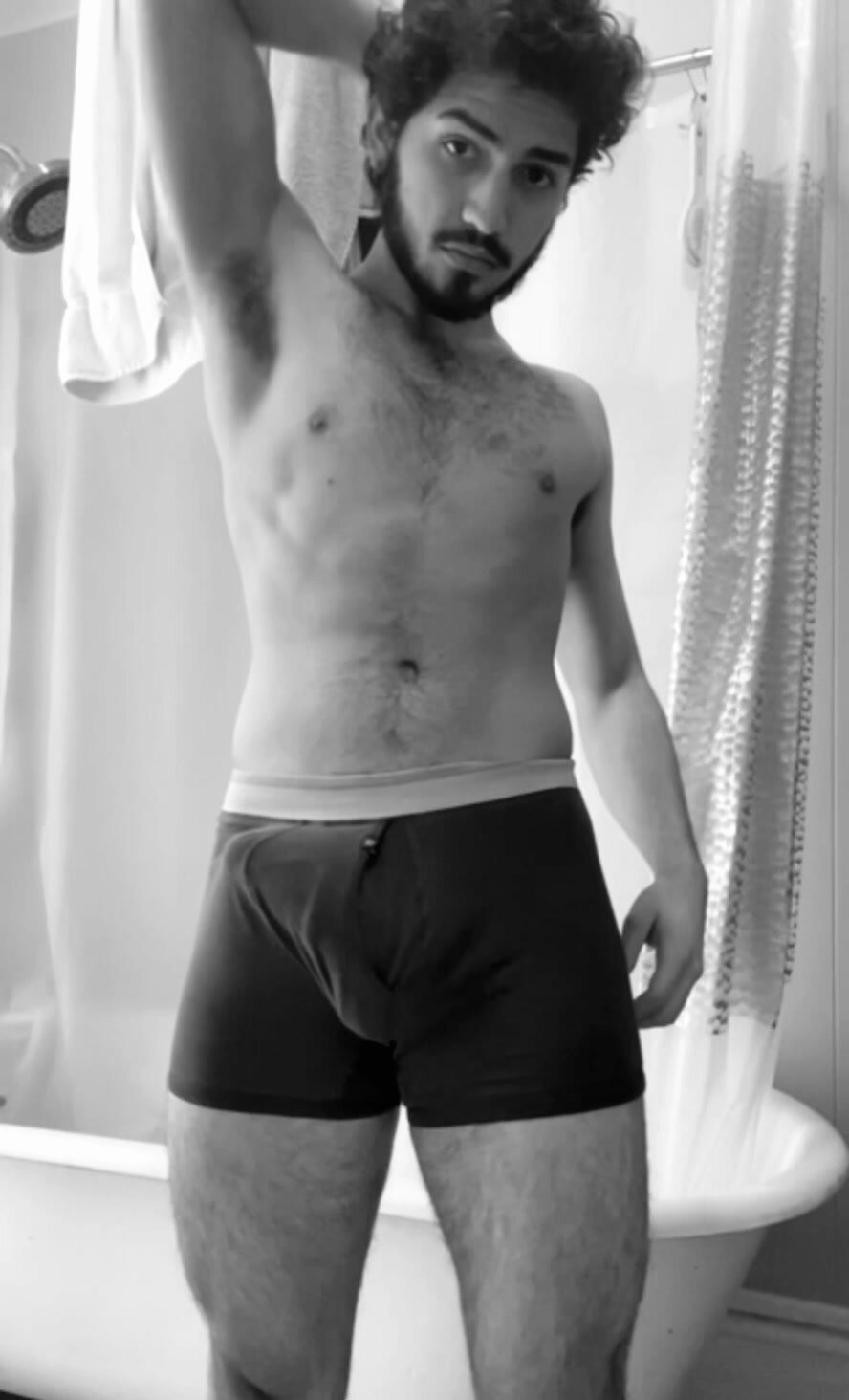 Sexy uncut muscle boy jerking off