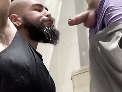 Pissing in a hairy armpit