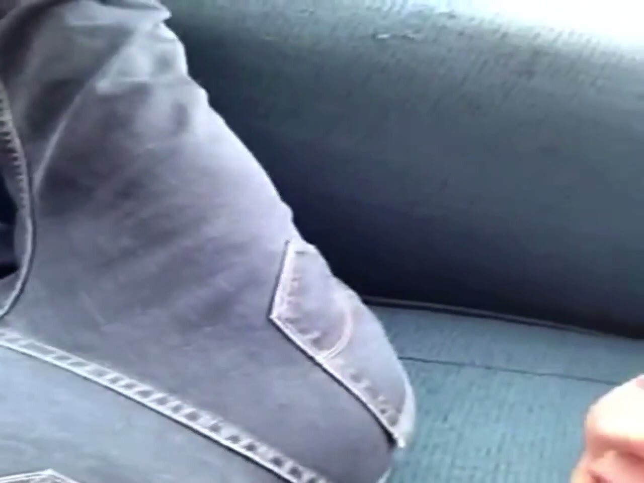 guys rips fart in jeans, next to friends face