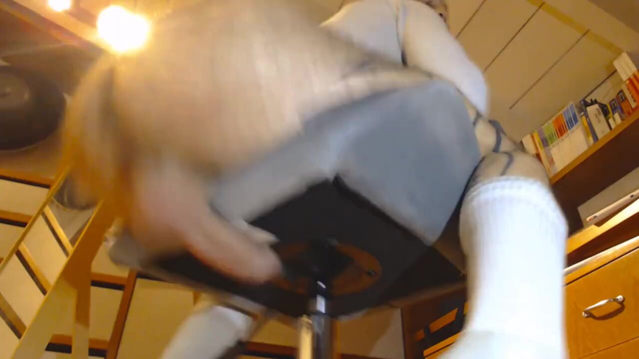 Extremely horny guy humping chair