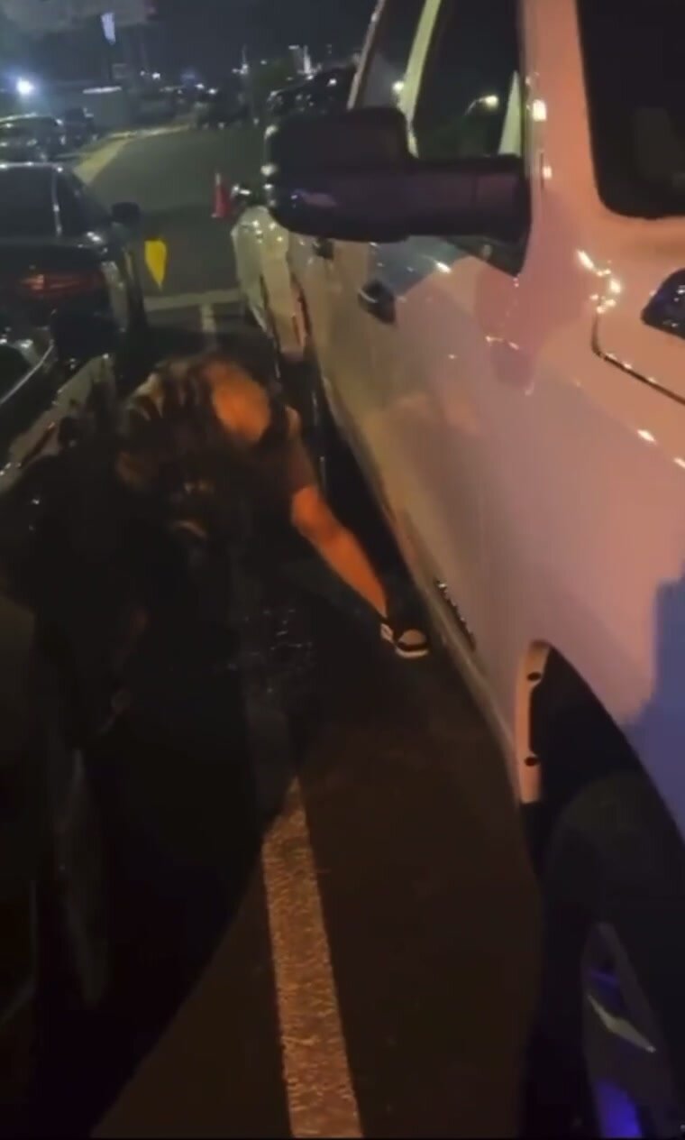 drunk pee between cars