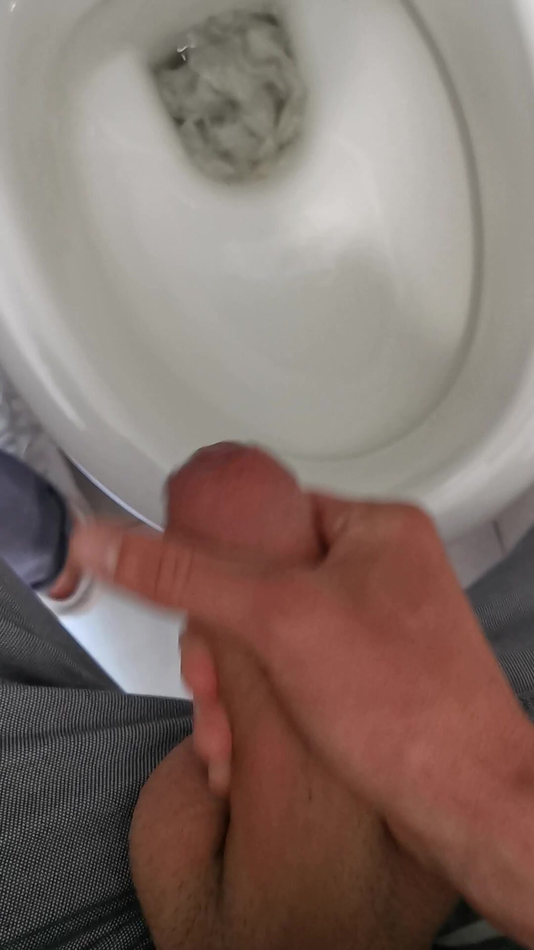 Cum inside public toilet