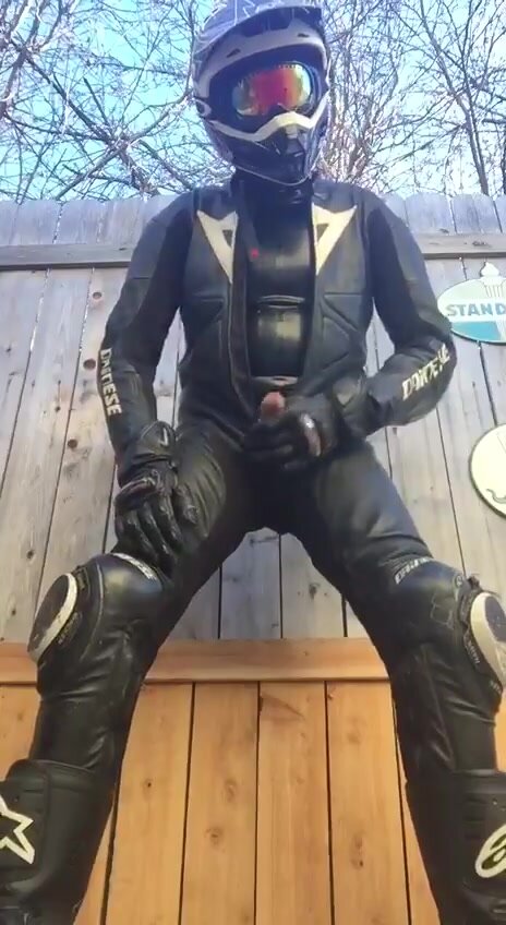 Rubber leather biker cuming