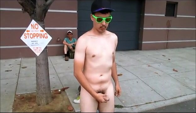 Man wanking on the street