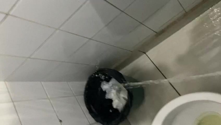 Piss trashing urinal - video 2