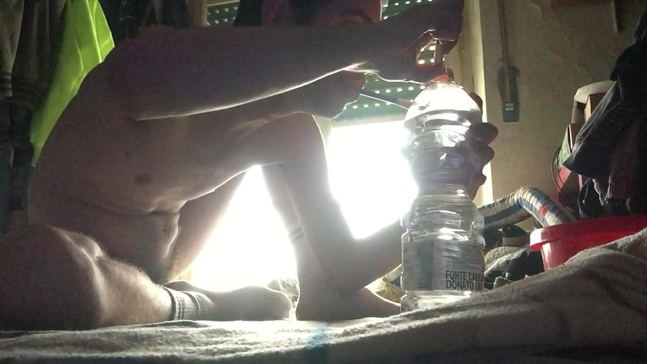 Young boy smoking crack and pissing on feet