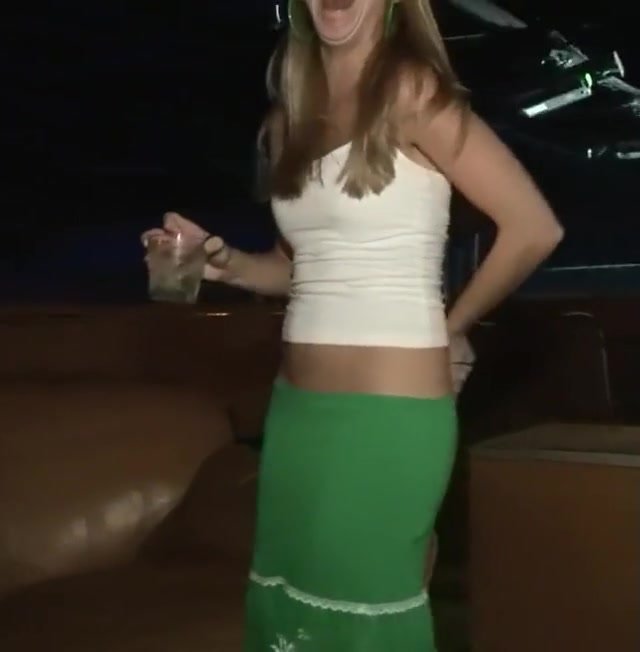 Skirt pulled in a club no panties ENF