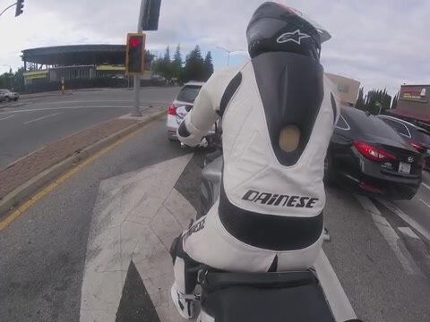 dainese biker rides dildo in public