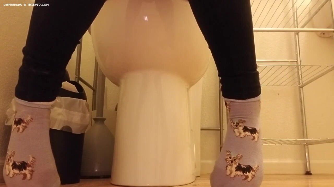 Woman Wearing Pink Socks pooping