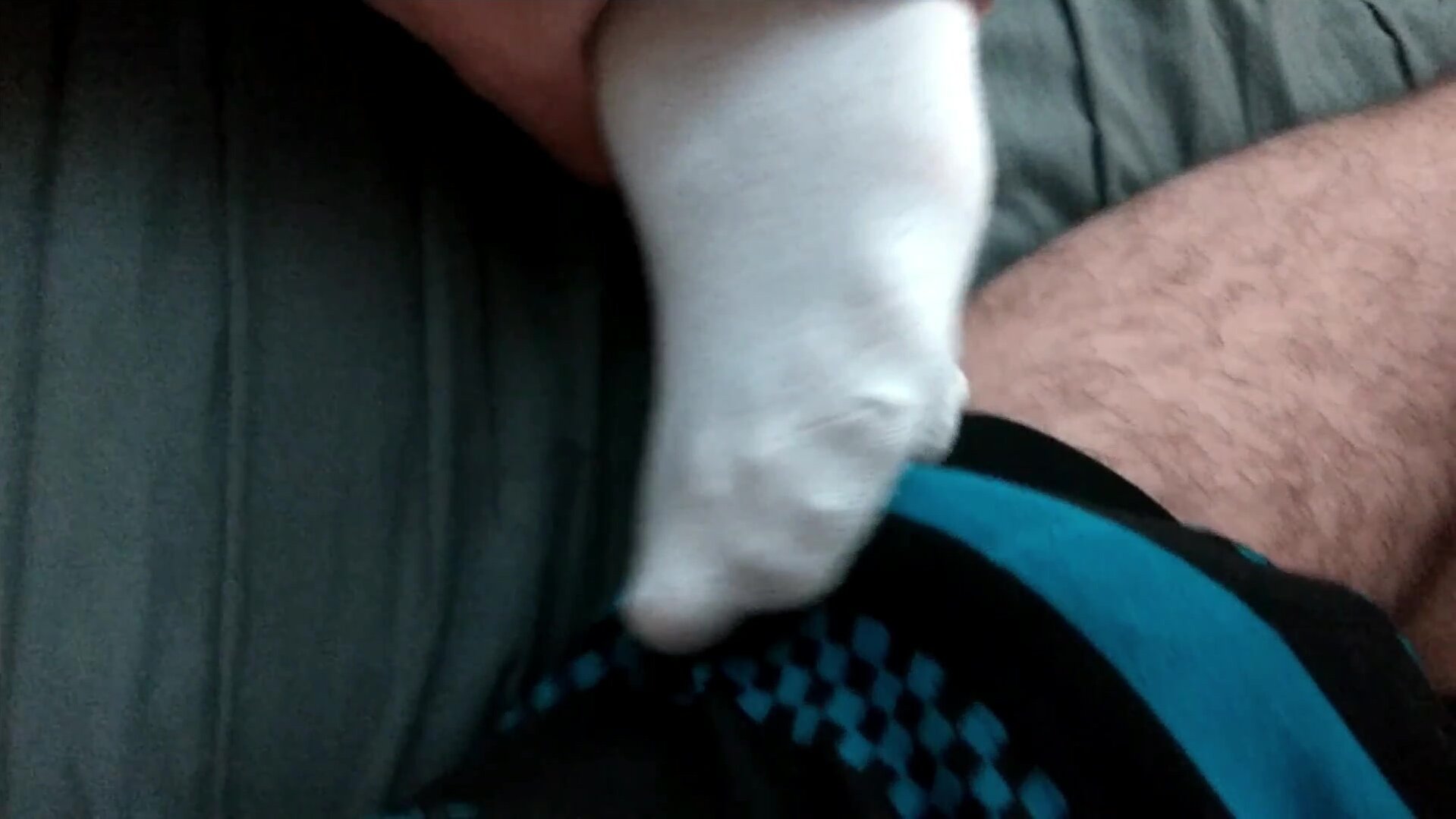 Relieving the boner in the sleeping boy's feet