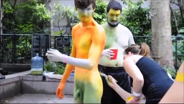 Hot Guy Being Body Painted Part 1