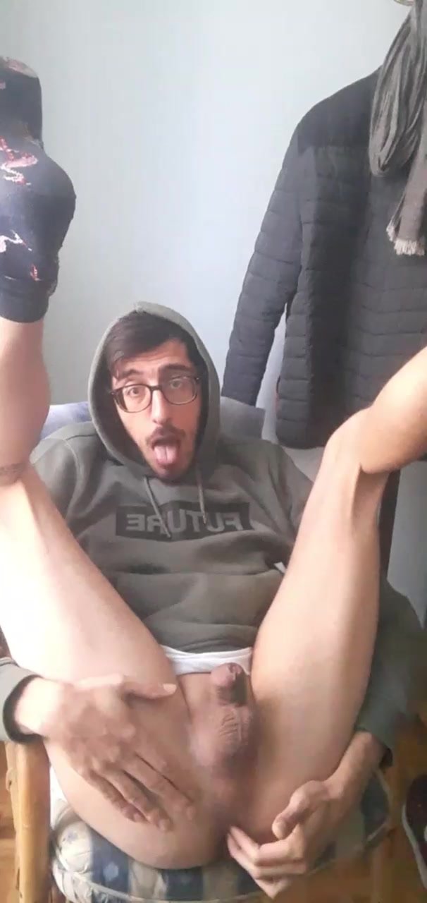 skinny italian faggot fingers his hole