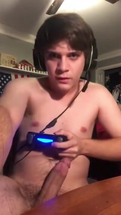 gamer with big joystick