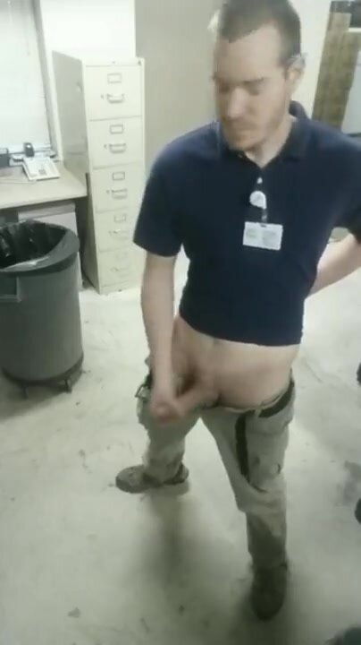 Dude cum paints break room floor