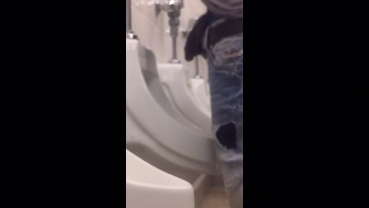 Black dick at urinal