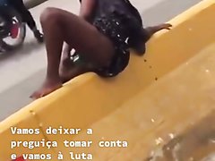Woman masturbating in public in Angola