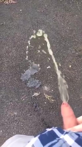 Pissing on concrete