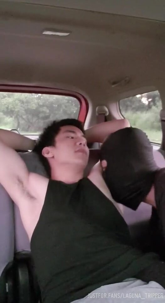 Armpit lick and blowjob in the car