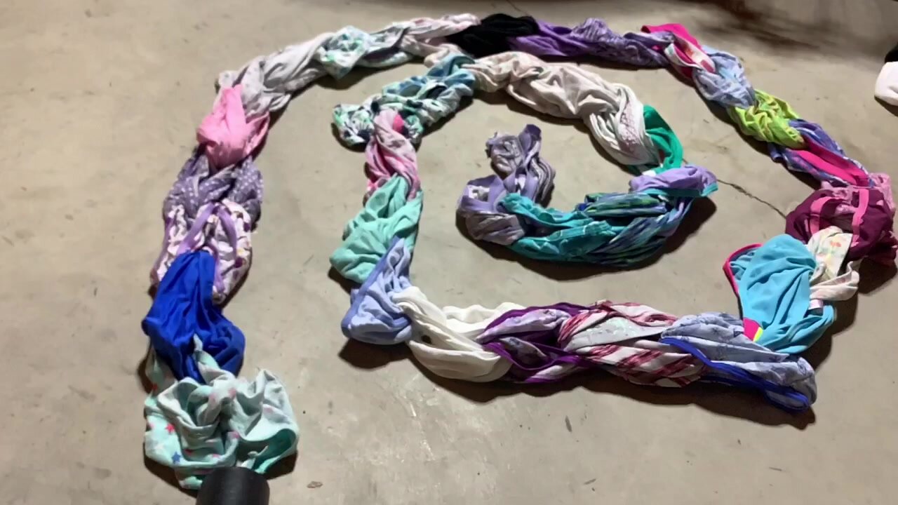 Vacuuming massive chain of panties in slomo 1