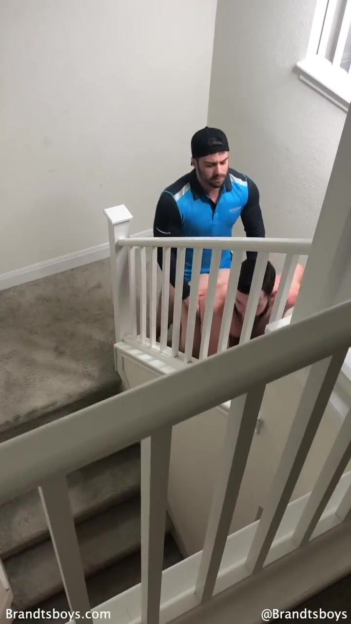 Caught the delivery guy fucking my room mate on stairs