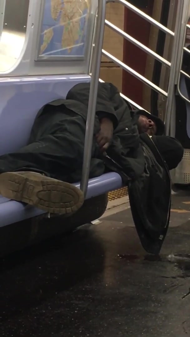 homeless pissing in the subway