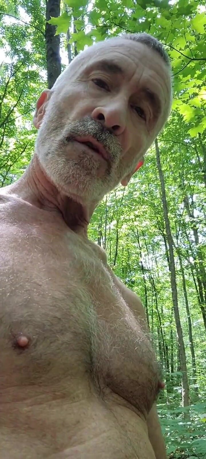 sexy daddy naked in the forest