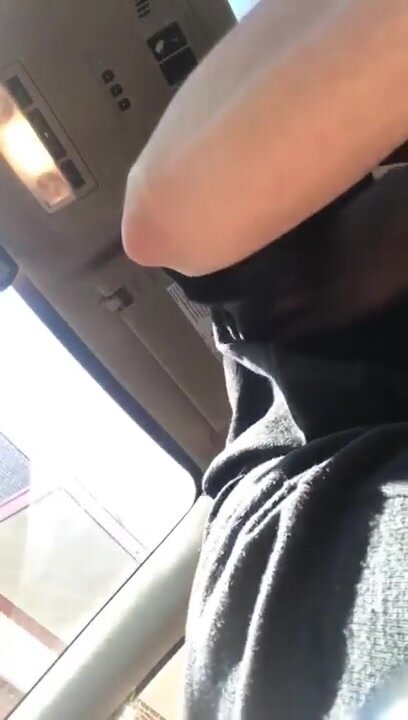 White babe moaning while riding black cock in a car