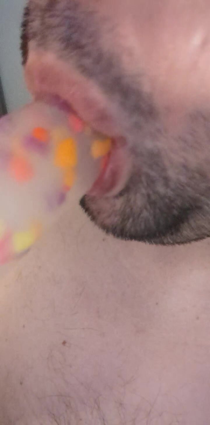 practicing sucking my dildo