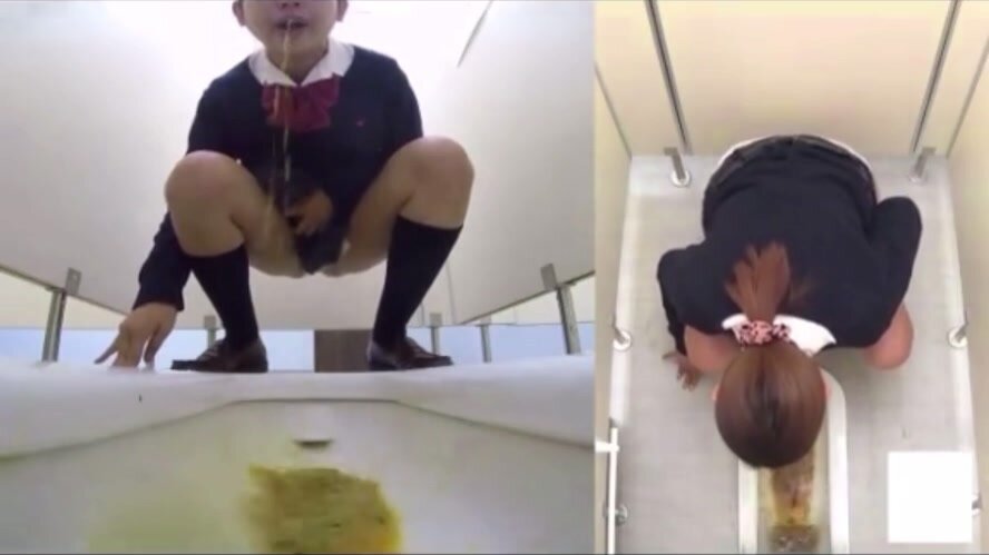 Cute Asian girl vomit in toilet #3