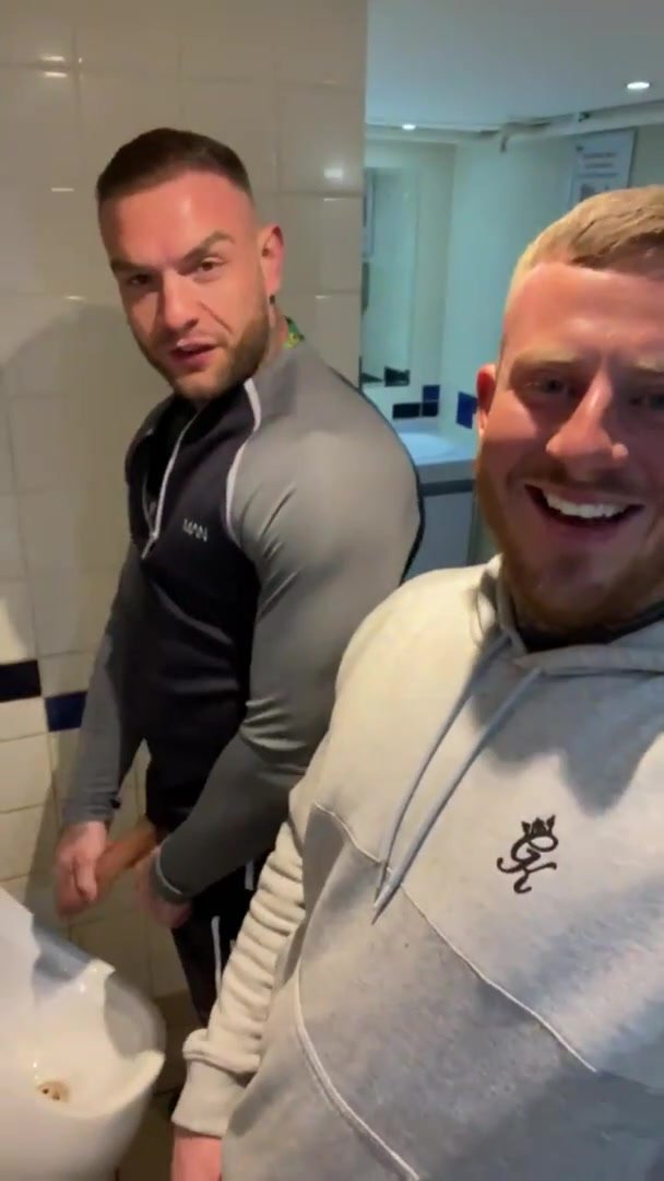 Jock Bros Showing Cocks At Urinal
