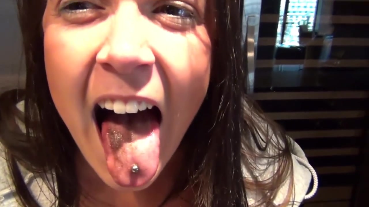 Girl Eats Worm After it falls in Cleavage