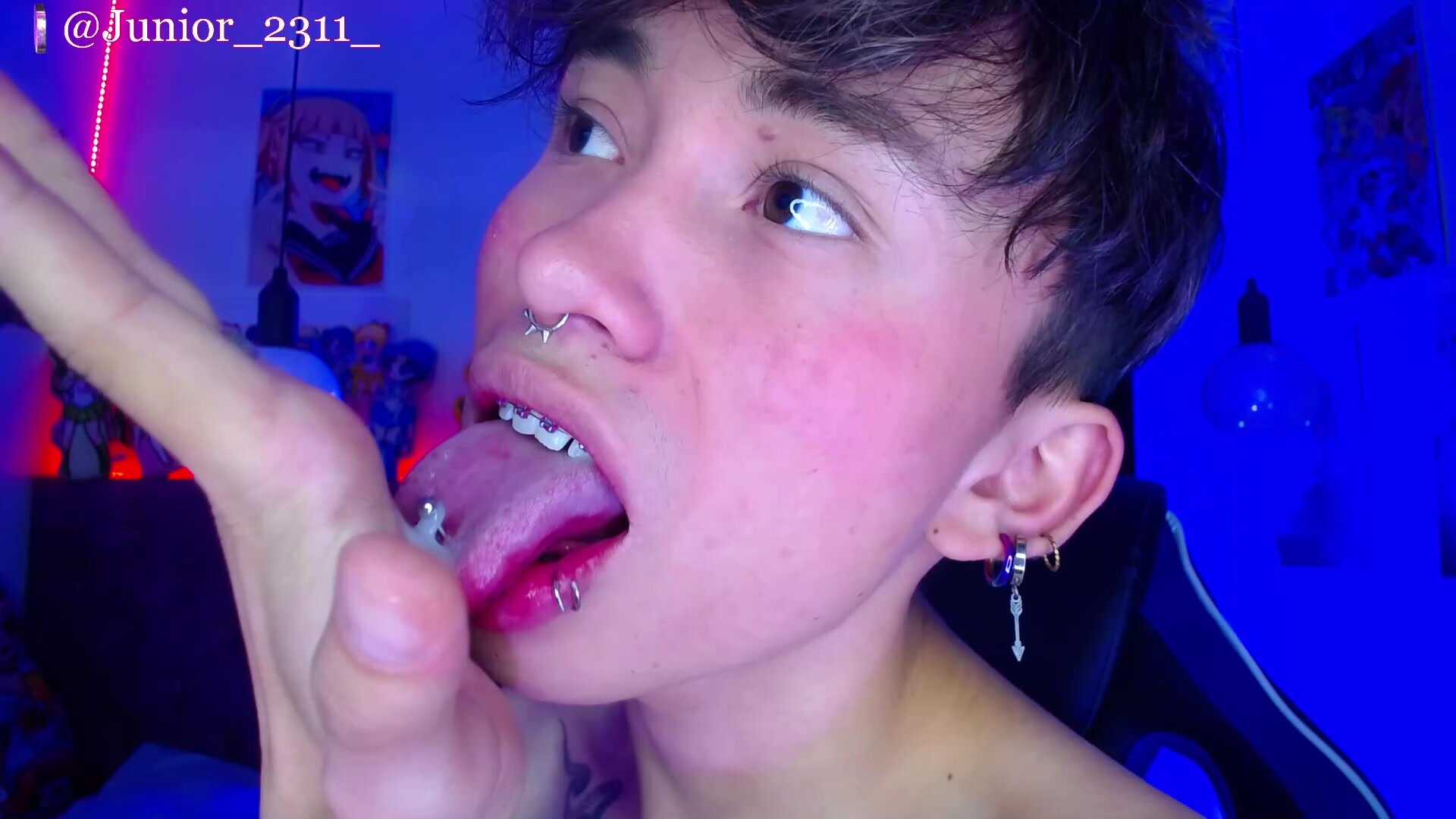 gorgeous teen licking his cum
