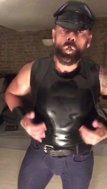upl50 - hot rubber daddy smoking cigar and showing off