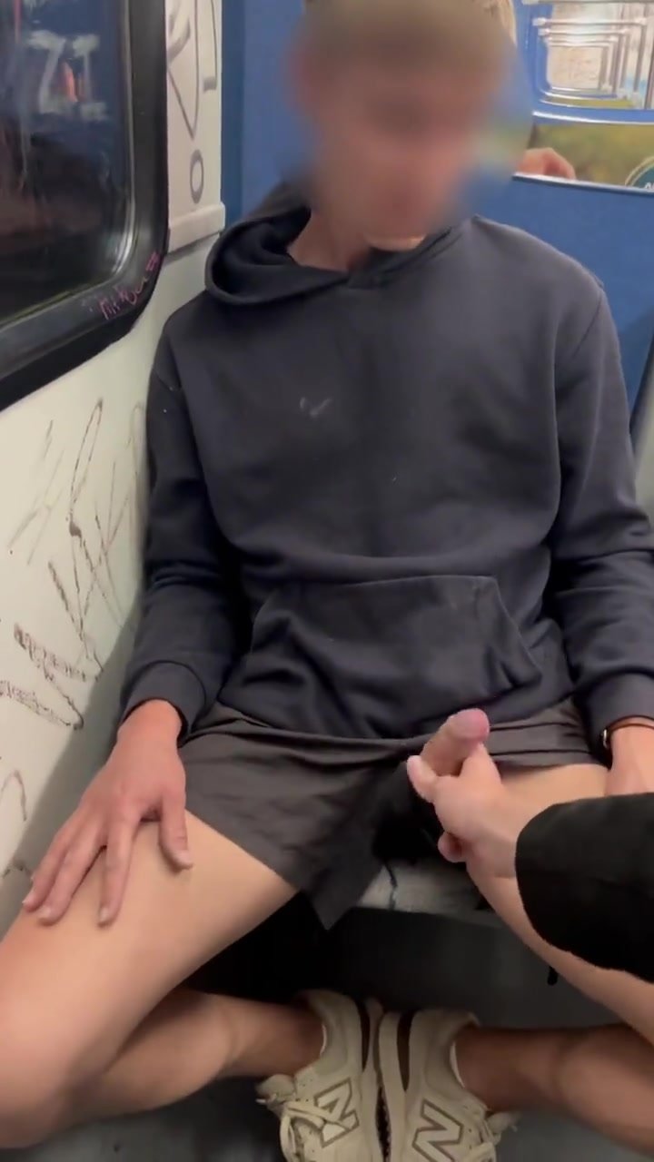Wanked to orgasm on train