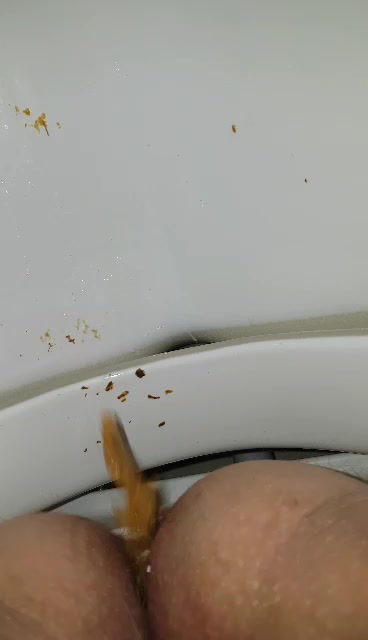 Farty poo in toilet view