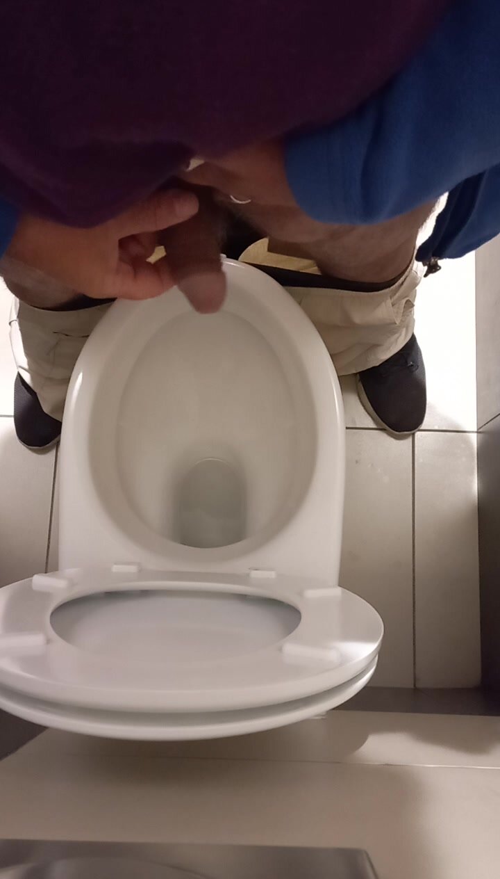 Pissing and playing in the Mall restroom