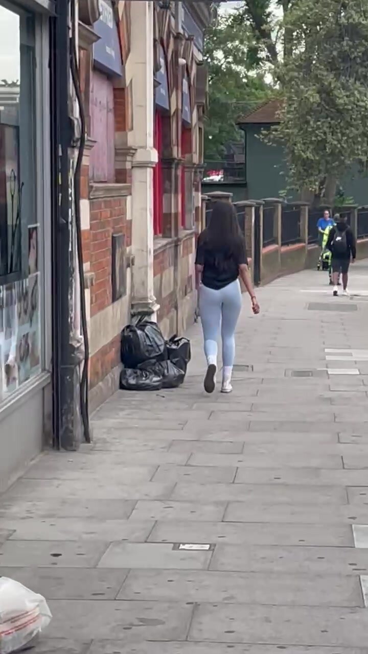 Skinny teen ass in public