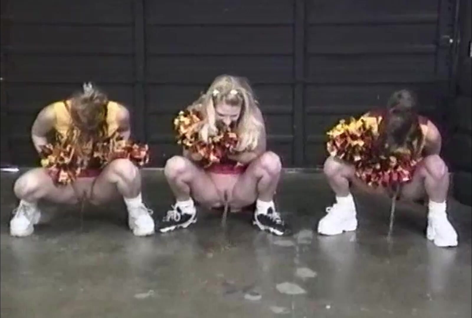 Cheerleaders piss