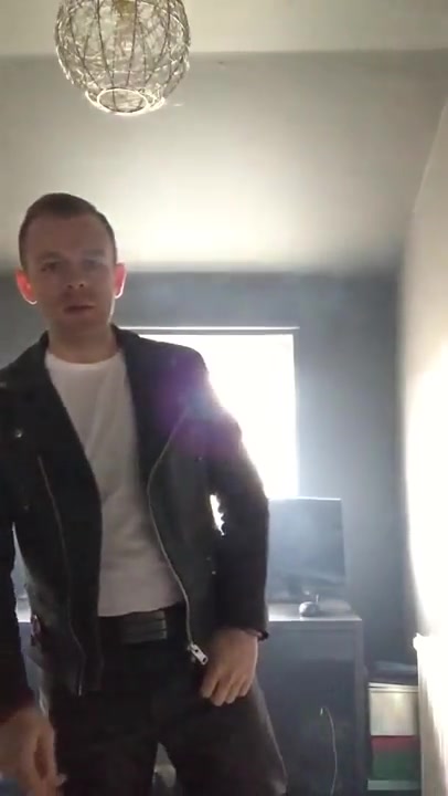 upl109 - hot red smoking lad in leather jacket