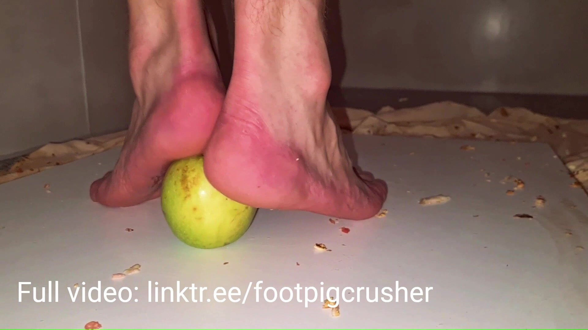 Crushing an apple under my soles