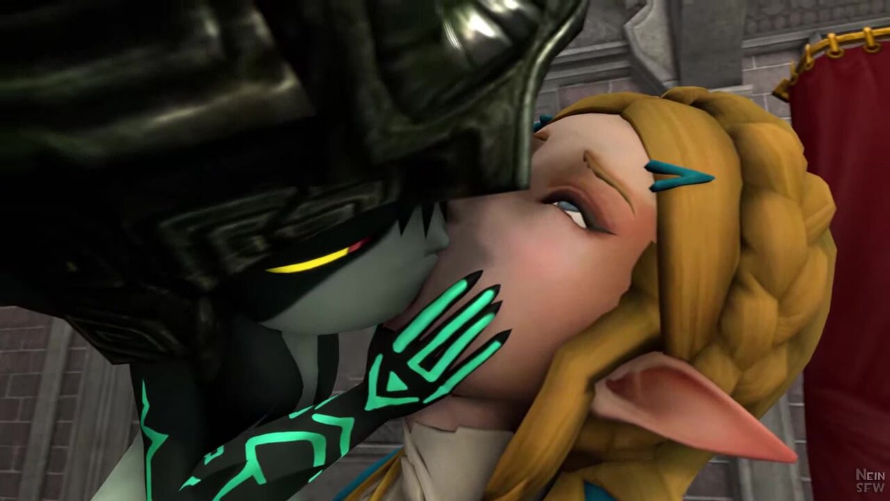 Zelda and midna kissing