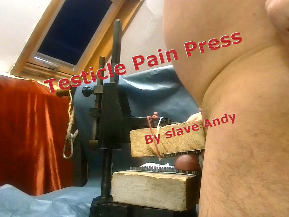 Testicles Pain Press for slave Andy