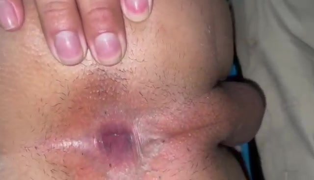 Pulsating pink anus closet up