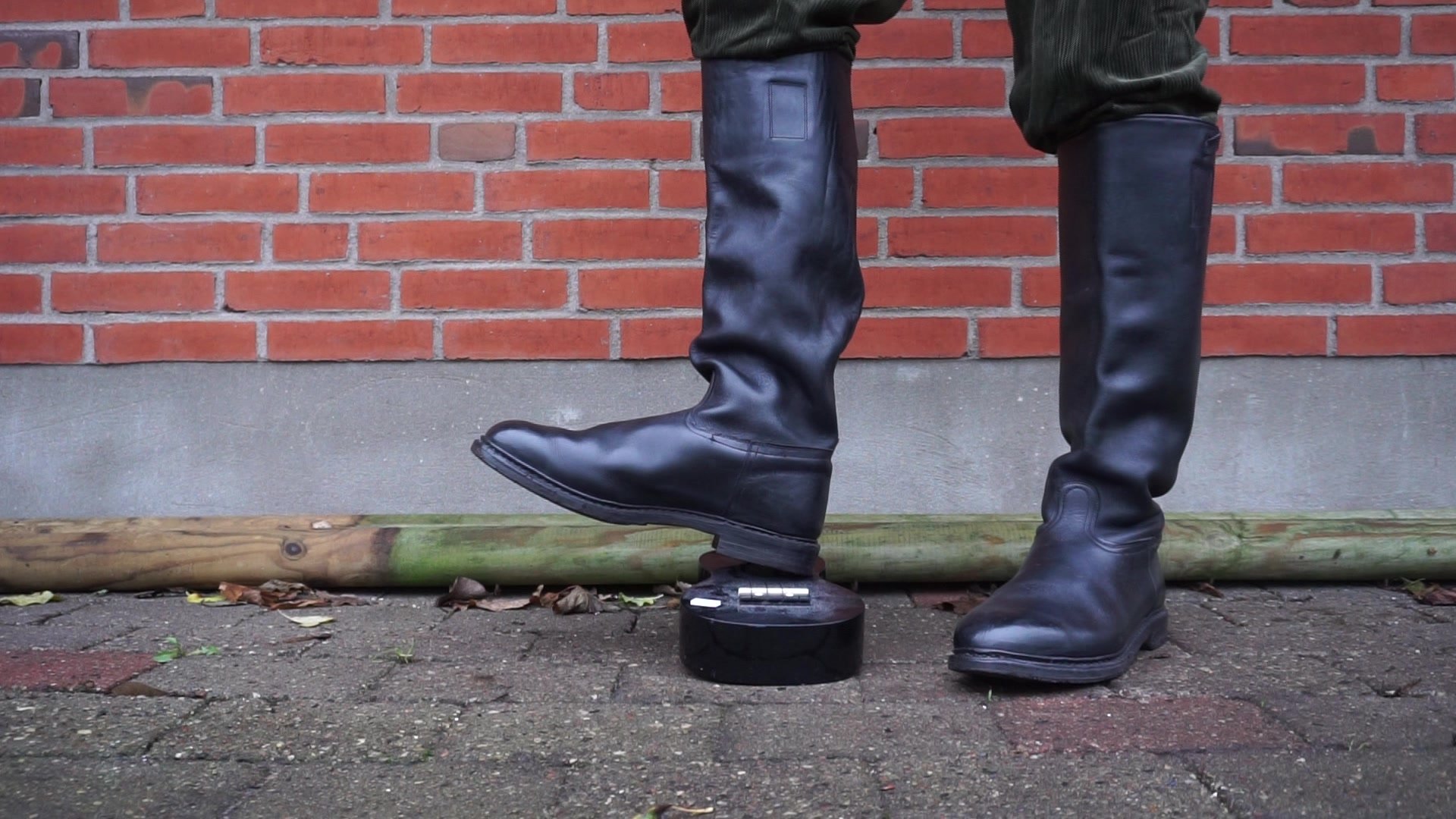 Police boots vs toy guitar