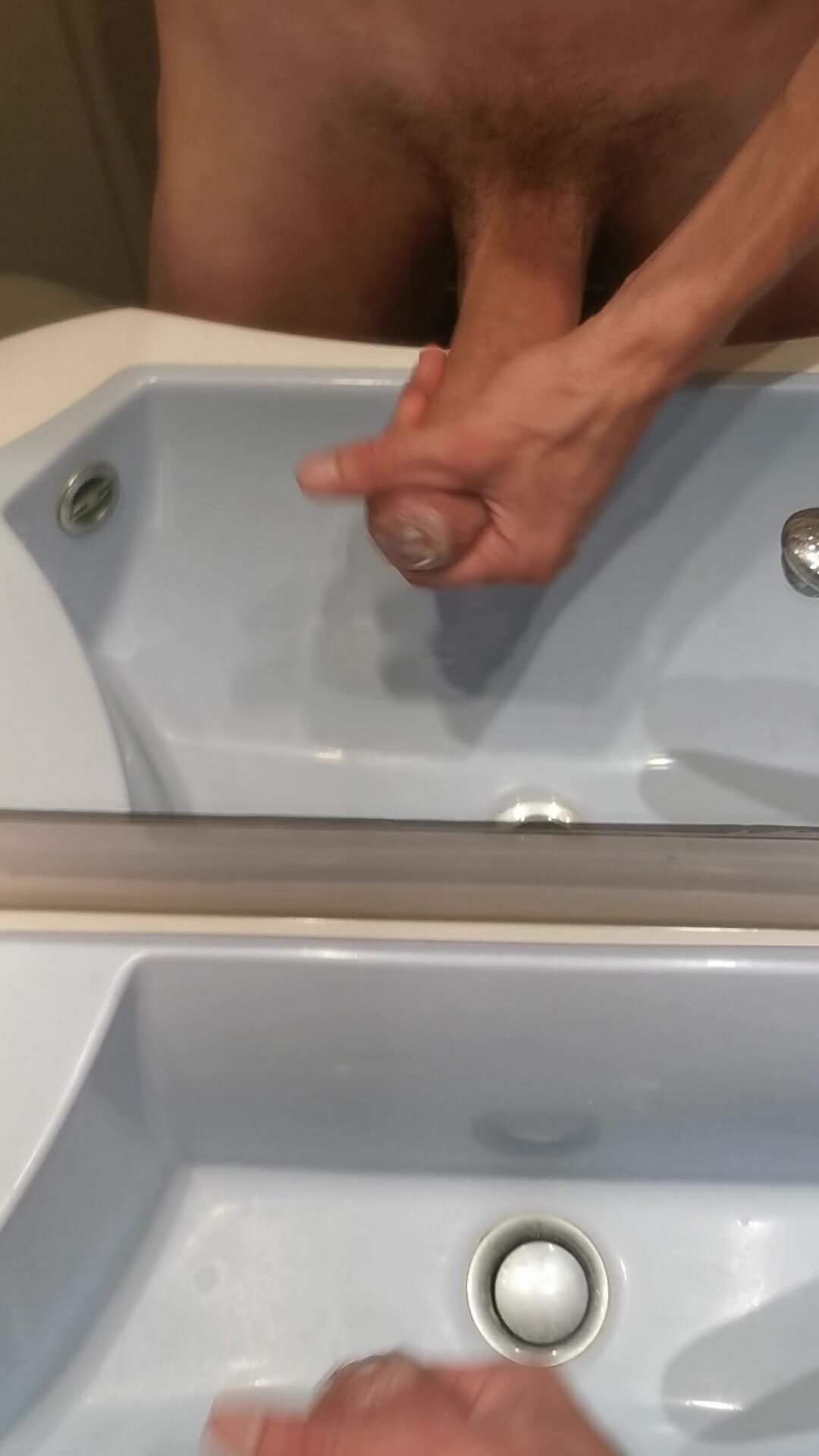 Cum in public toilet sink