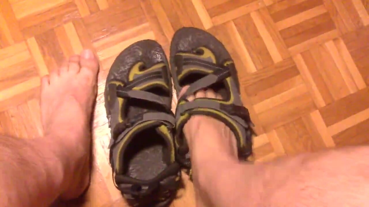 fucking sandals after a hike