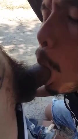Asian outdoor suck with a nice spunky facial at the end
