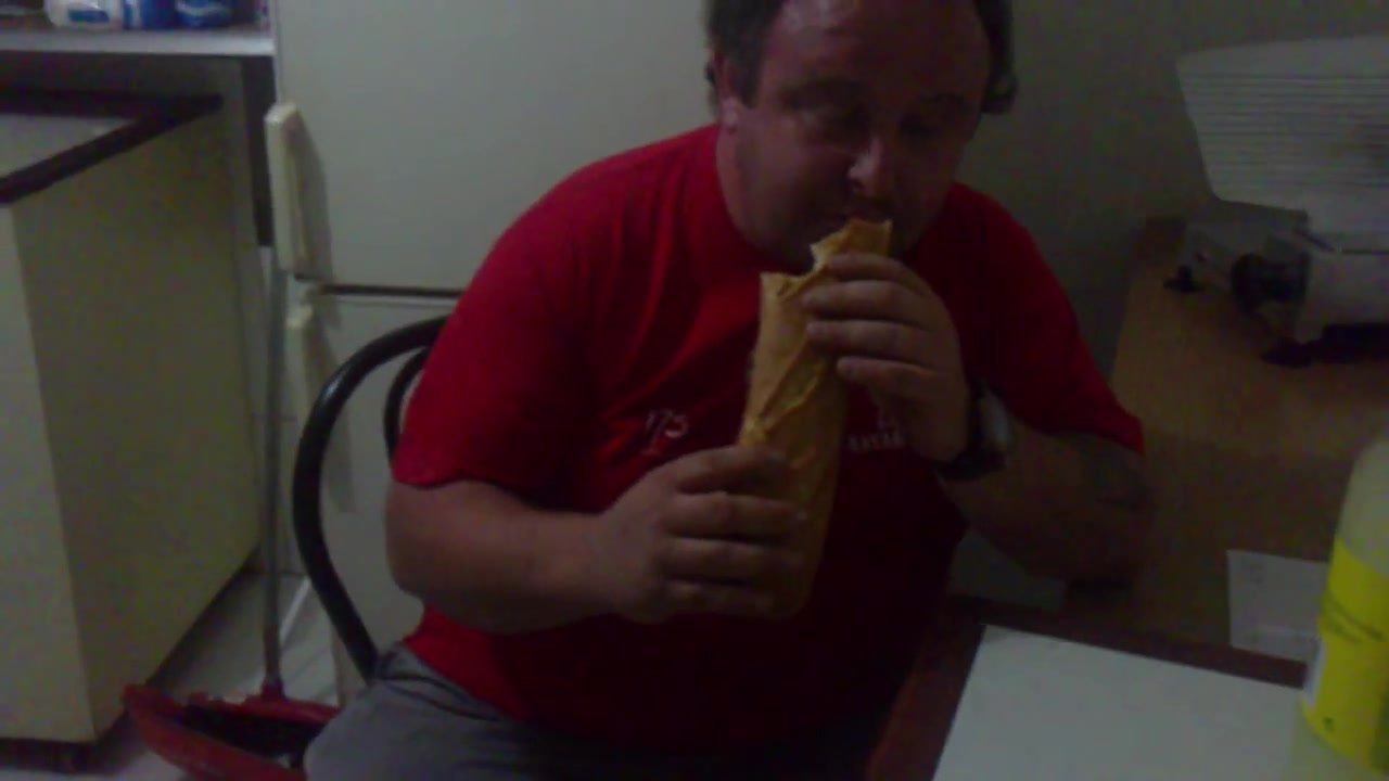 Spanish Fat Man Eating Salami Sub 1